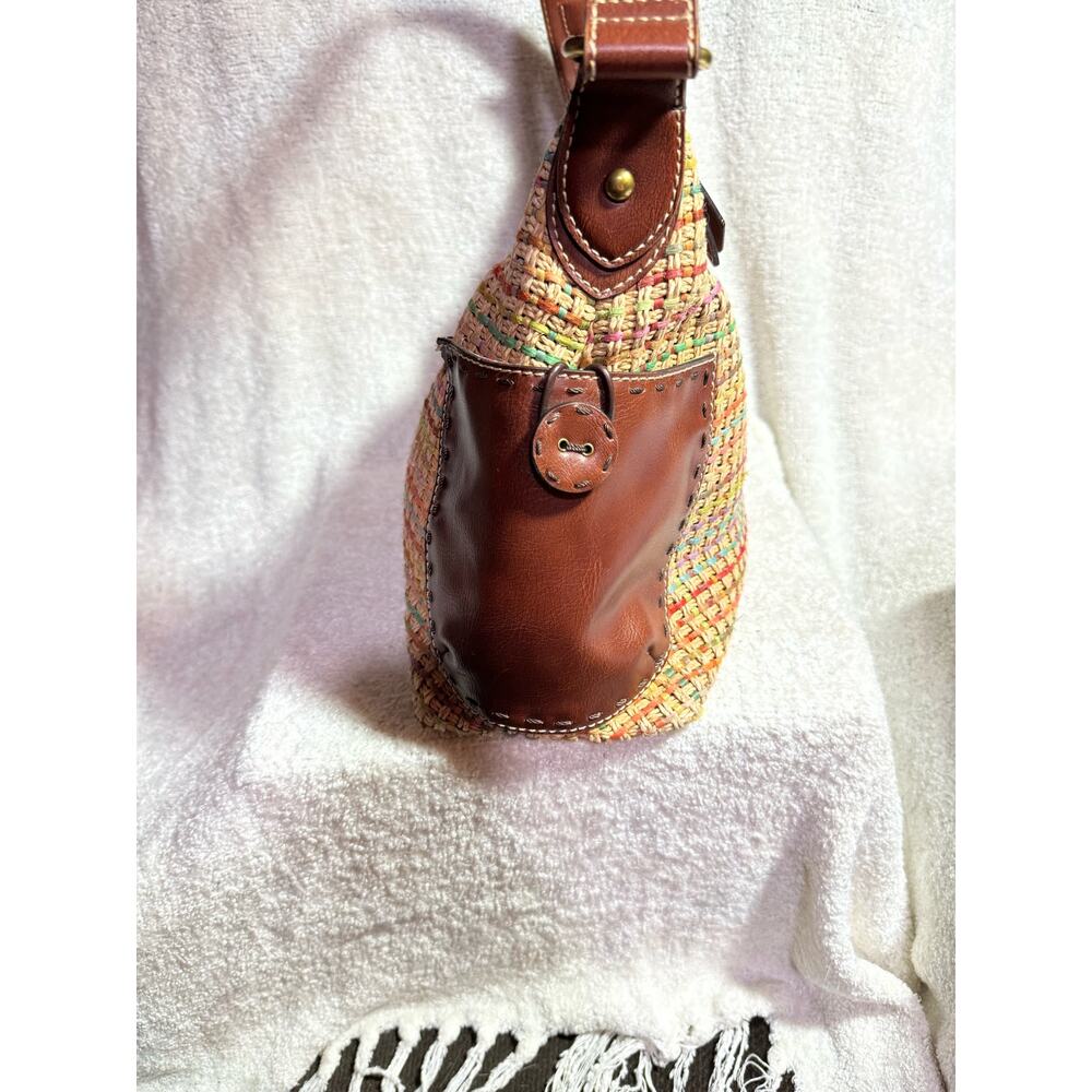 Fossil Purse Handbag Multi Colored Straw Woven An… - image 3